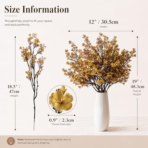 Mandy's 6 Bundles Artificial Gold Baby’s Breath Flowers