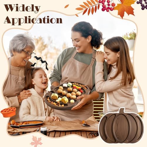 Sliner Pumpkin Charcuterie Board Wooden Fall Serving Platter Tray Dishes