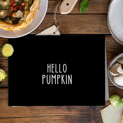 Fall Hello Pumpkin Black Halloween Kitchen Towels and Dishcloths Sets of 2, Black and White Fall Pumpkin Decor Dish Hand Tea Towels for Bathroom Kitchen, Autumn Aesthetic Fall Decor,16x24Inch