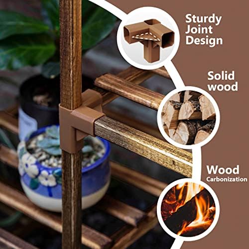 Bamworld Plant Stand Indoor Corner Plant Shelf Outdoor Flower Shelves Wooden Plant Stands Garden Wood Plant Holder Rack