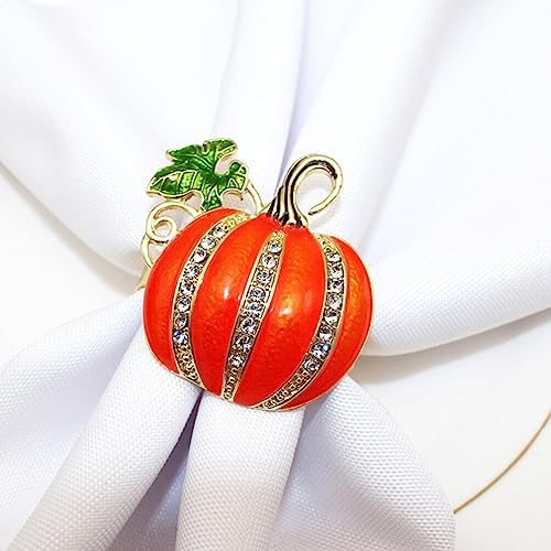 ABOOFAN 4pcs Pumpkin Napkin Ring Fall Thanksgiving Halloween Napkin Holder Harvest Festival Buckles Serviette Buckle Holder for Dinner Fall Gathering Table Decoration