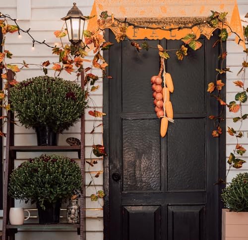 Fall Mantel Scarf Orange Fireplace Mantel Cover for Window Indoor Thanksgiving Decoration Lace Mantel Scarf for Halloween Home Party Holiday Decoration