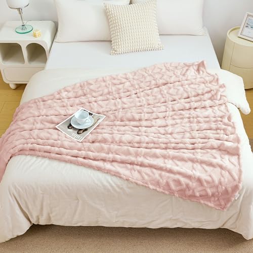 Aganear Fleece Throw Blanket for Couch Sofa 60"x80" Pink