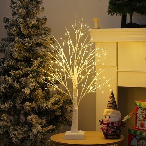 PXBNIUYA 144 LED Birch Tree Light with Timer,DIY Artificial Lamp Warm White
