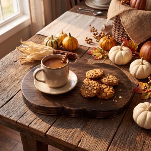 Wood Riser for Kitchen Counter 12 x 9.5 Pumpkin Wood Cake Stand
