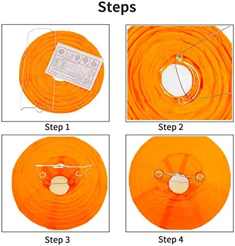 Jangostor 20 PCS Halloween Pumpkin Jack O Lantern Paper Lanterns for Parties, Garden Decoration, 8 Inches (Orange)