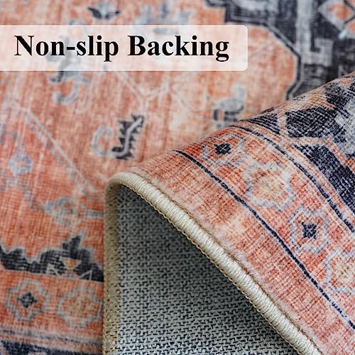 Hallway Washable Runner Rug - 2'6x14 Kitchen Rugs Entryway Rug Runner Vintage Soft Floor Mat Non Slip Indoor Farmhouse