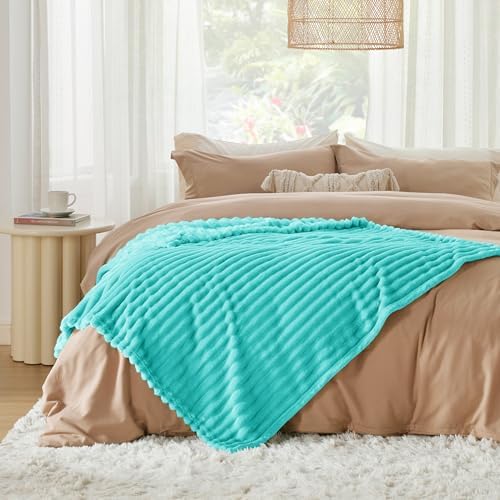Bedsure Soft Throw Blanket for Couch Decor Gifts Blue Fog 50"x70"
