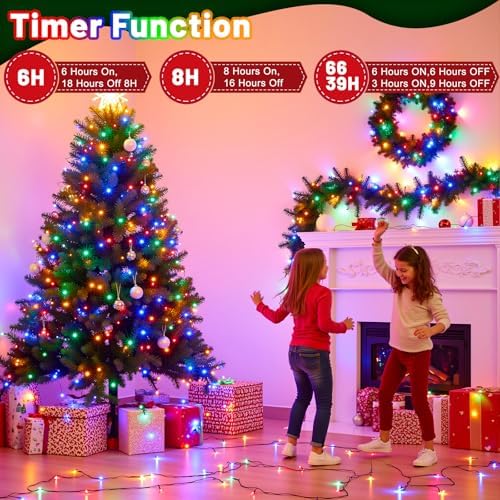 100FT 300 LED Color Changing Christmas Lights, Warm White & Multicolor
