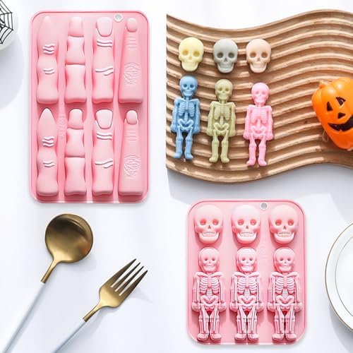 Halloween Silicone Mold Set, Skeleton & Witch Finger Shapes