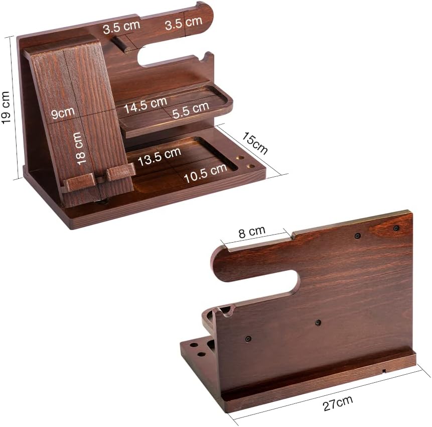 Gifts for Men Wood Phone Docking Station for Mens Gifts for Christmas Husband Anniversary Dad Birthday Gifts for Men or