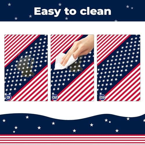 Childom 2 Pack Patriotic Tablecloths,Patriotic Decorations 54" x 108" Disposable American Flag Tablecloths for Event,Party Table Cloth Plastic for Veterans Day,4th of July,Picnic,Dinner,Party Supplies