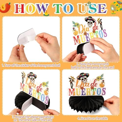 10Pcs Dia De Los Muertos Table Centerpieces Decorations