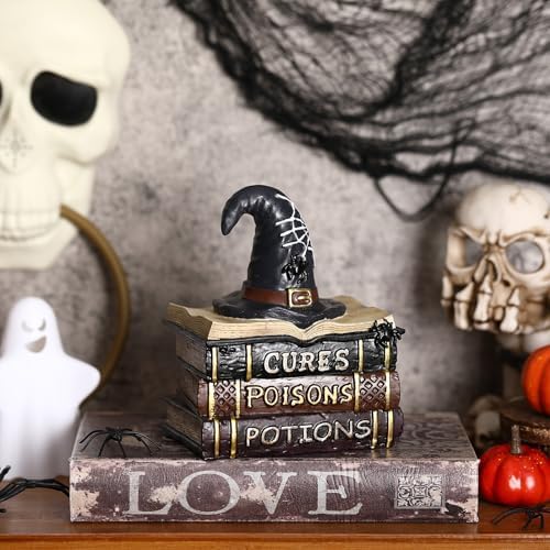 Namalu Halloween Mantel Decor Halloween Book Decor, Witch Hat Style