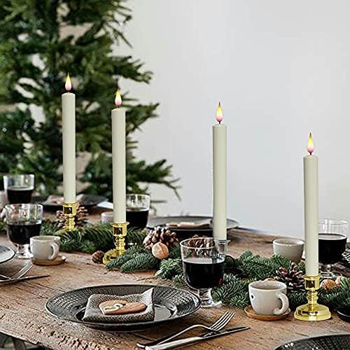 Wondise Flameless Window Candles with Remote & Timer Christmas Decoration, 11 Inches Battery Operated 3D Wick with Purple Yellow Light, 6 Pack Gold Plastic Holder and Suction Cups Included