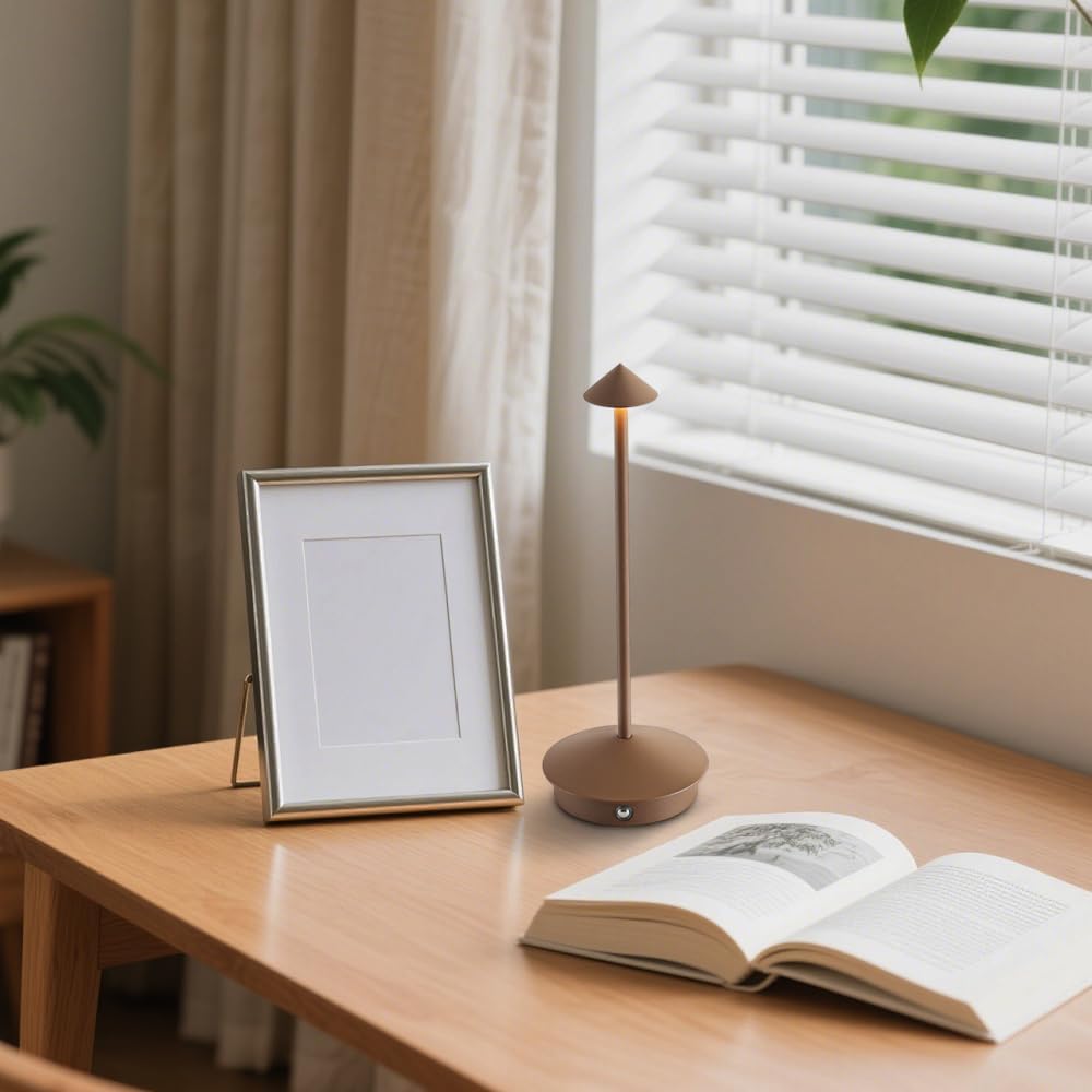 2 Pack Aluminum Cordless Table Lamp, 6000mAh Rechargeable Table Lamps, Portable Touch LED Lamp, Outdoor Waterproof
