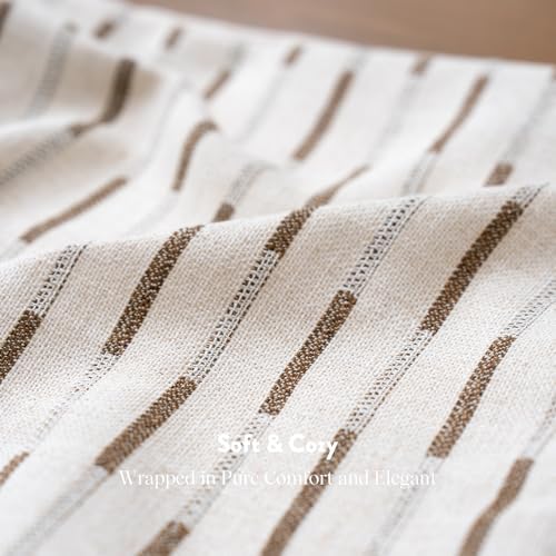 Decorative Neutral Throw Pillow Covers Farmhouse Pillow Covers Cotton Stripe / Bold Stripe / 18 x 18