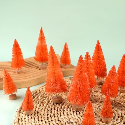 8Pcs Artificial Mini Christmas Trees, Miniature Sisal Pine Trees