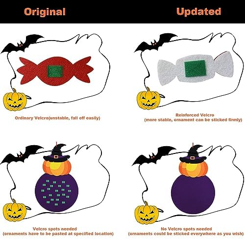 THAWAY DIY Halloween Pumpkin Witch Decor, Felt Halloween Crafts for Kids