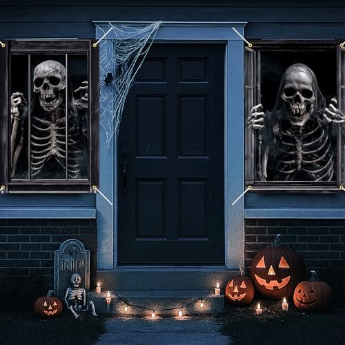 2 Pcs Scary Halloween Window Decorations