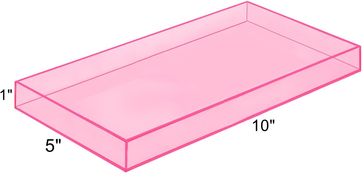Acrylic Tray Bathroom Tray for Countertop / Pink