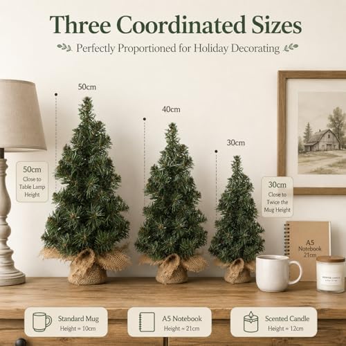 2pcs 50cm Mini Artificial Christmas Trees Tabletop Decor