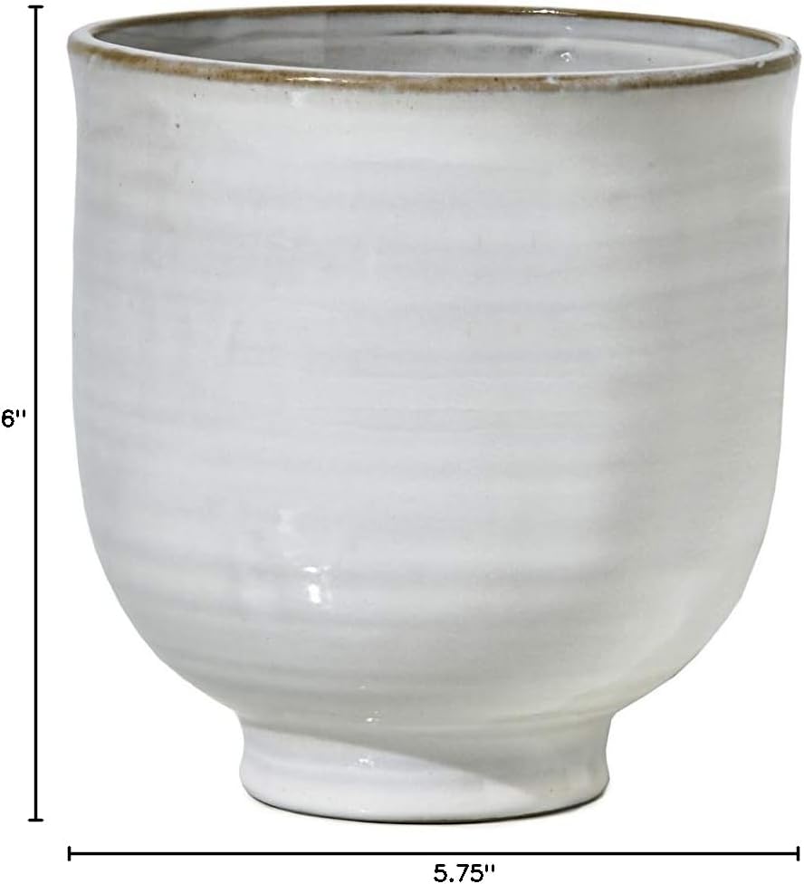 Medium Glazed Ceramic Pedestal Bowl- Centerpiece for Vintage Weddings / 5.75" Pedestal Bowl, 1 Pc