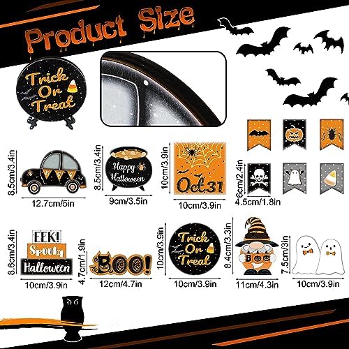 Thyle 15 Pcs Halloween Tiered Tray Decor Set Cute Halloween Decor