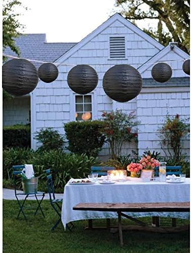 BEISHIDA Black Paper Lanterns 10Pcs 4/6/8/10/12 Inch Round Chinese Lamp