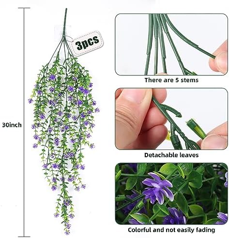RECUTMS Vine Plant Fake Ferns Plants Large Faux Artificial Hanging Vines