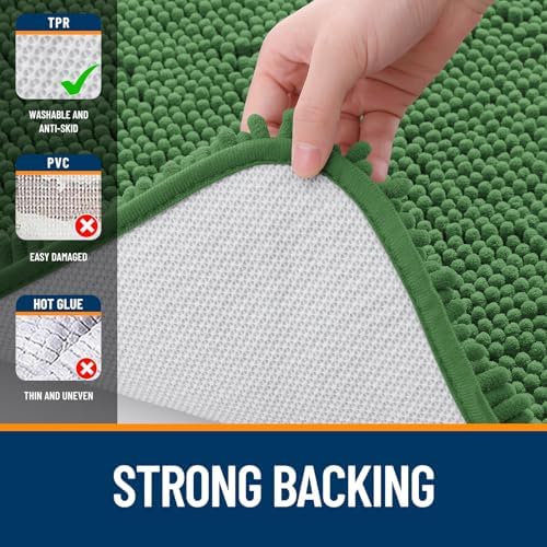 OLANLY Bathroom Runner Rugs 47x20, Extra Soft Absorbent Chenille Bath Rugs