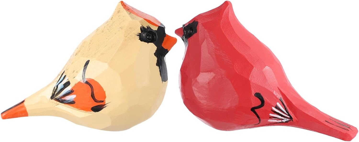 Carved Bird Figurine / Set of 2