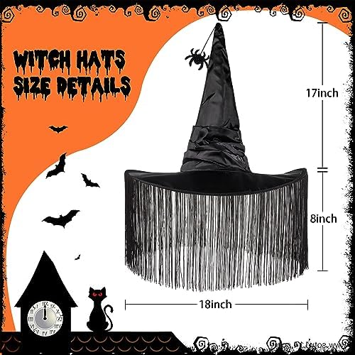 JUSTOTRY Witch Hat for Women - Halloween Women Costume Black