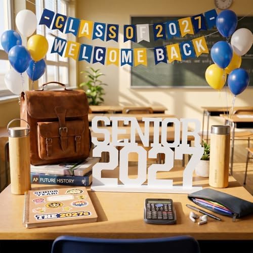 Cinnvoice Senior 2027 Sign Metal Class of 2027 Table Decorations