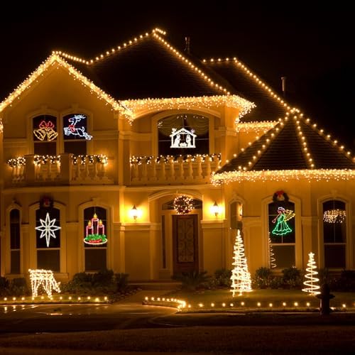 TRWYMZ Christmas Decorations - 16" Christmas Window Silhouette Lights