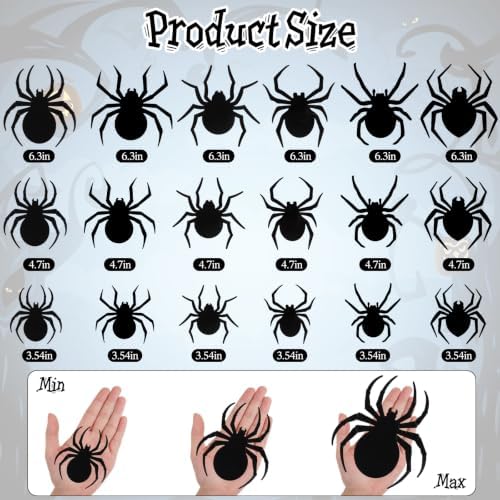 DIYASY 36 Pcs Halloween Lighted Spider Wall Decor, 3D Light up Spider