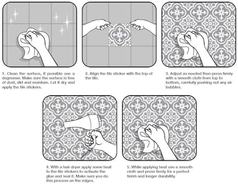 Moroccan Style Tile Sticker / Ts-491 / 4 x 4 / Set of 25
