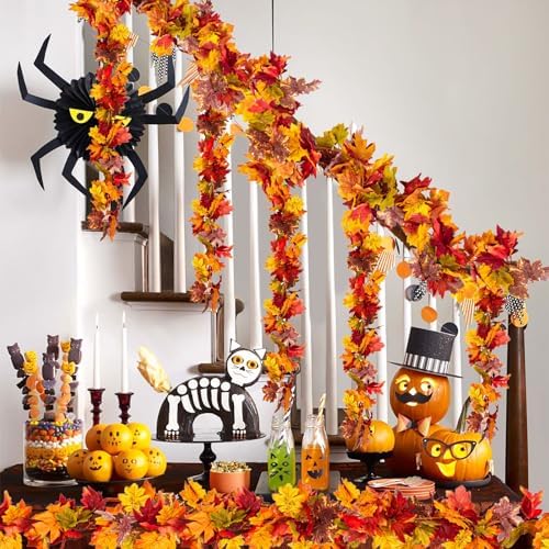 Fall Maple Leaf Garland, Yellow, 2PCS, 11.8FT