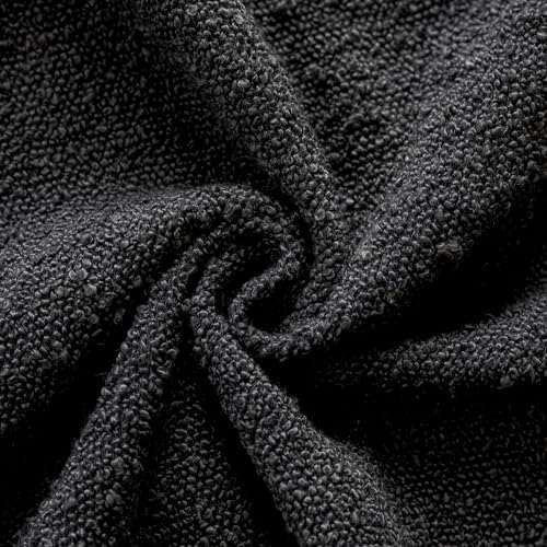 Decorative Textured Boucle Throw Pillow Covers Accent Solid Pillow / 20 x 20 / Black / Set of 2