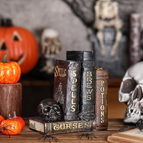Namalu Halloween Mantel Decor Halloween Book Decor, Skull Style