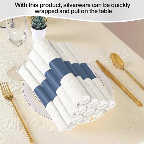Germiwipe 2,500 Pcs Paper Napkin Bands Self-Adhesive, (Navy Blue)