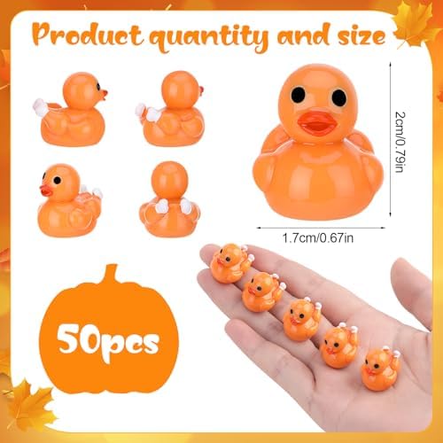 50 Pcs Thanksgiving Resin Ducks Dressed As Turkeys