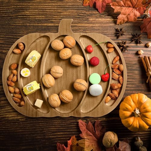 Sliner Pumpkin Charcuterie Board Wooden Fall Serving Platter Tray Dishes