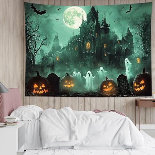 HVEST Horror Halloween Tapestry Wall Hanging for Bedroom,70.9L x 92.5W Inch