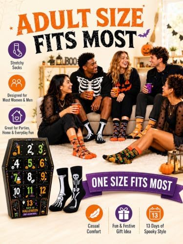 Skicuff 2026 Halloween Sock Advent Calendar 13 Days Countdown Calendar