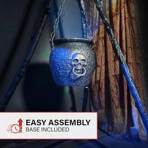 Haunted Hill Farm 4.7-Ft. Animated Witch Cauldron with Lights and Sound