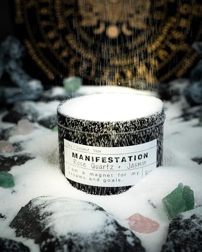 Crystal Soy Candles, Handmade Wishing Gifts, Wishing Law of Attraction, Moon Magic, Birthday Candle Gifts.