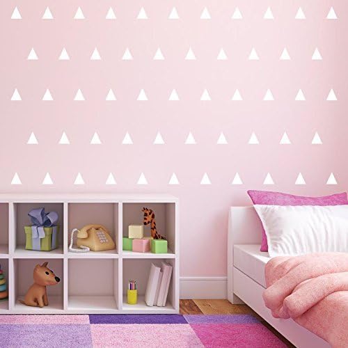 Removable Triangle Wall Decals / White / 2 Inch / Set of 128