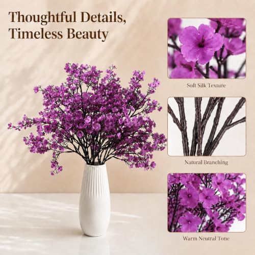Mandy's 6 Bundles Artificial Lavender Baby’s Breath Flowers