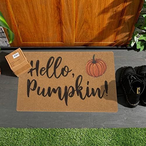 Hello-Pumpkin-Welcome-Doormat Fall-Outdoor Holiday Non-Slip-Mat Home Decor
